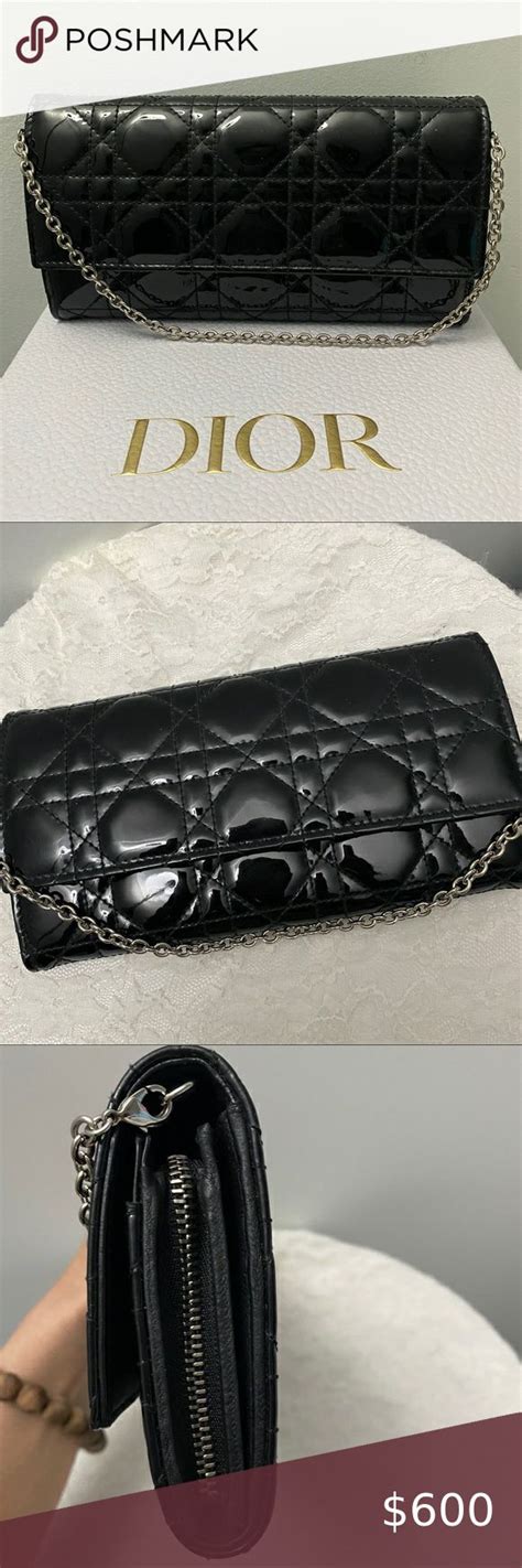 dior patent wallet on chain|dior wallet on chain price.